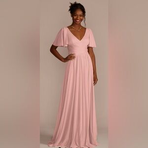 CELEBRATE DB STUDIO Flutter Sleeve Crisscross Mesh. David’s Bridal